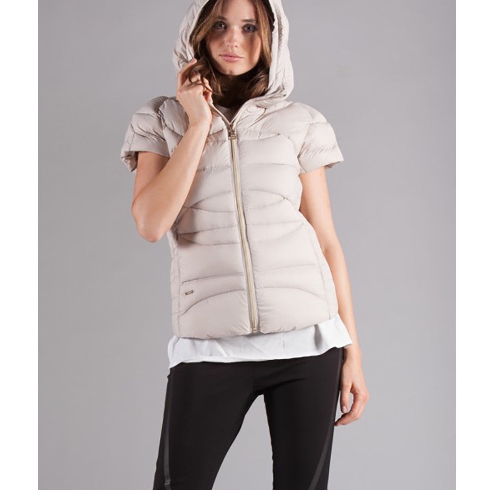 Orobos Duck Down Cream Hooded Puffer Vest-S